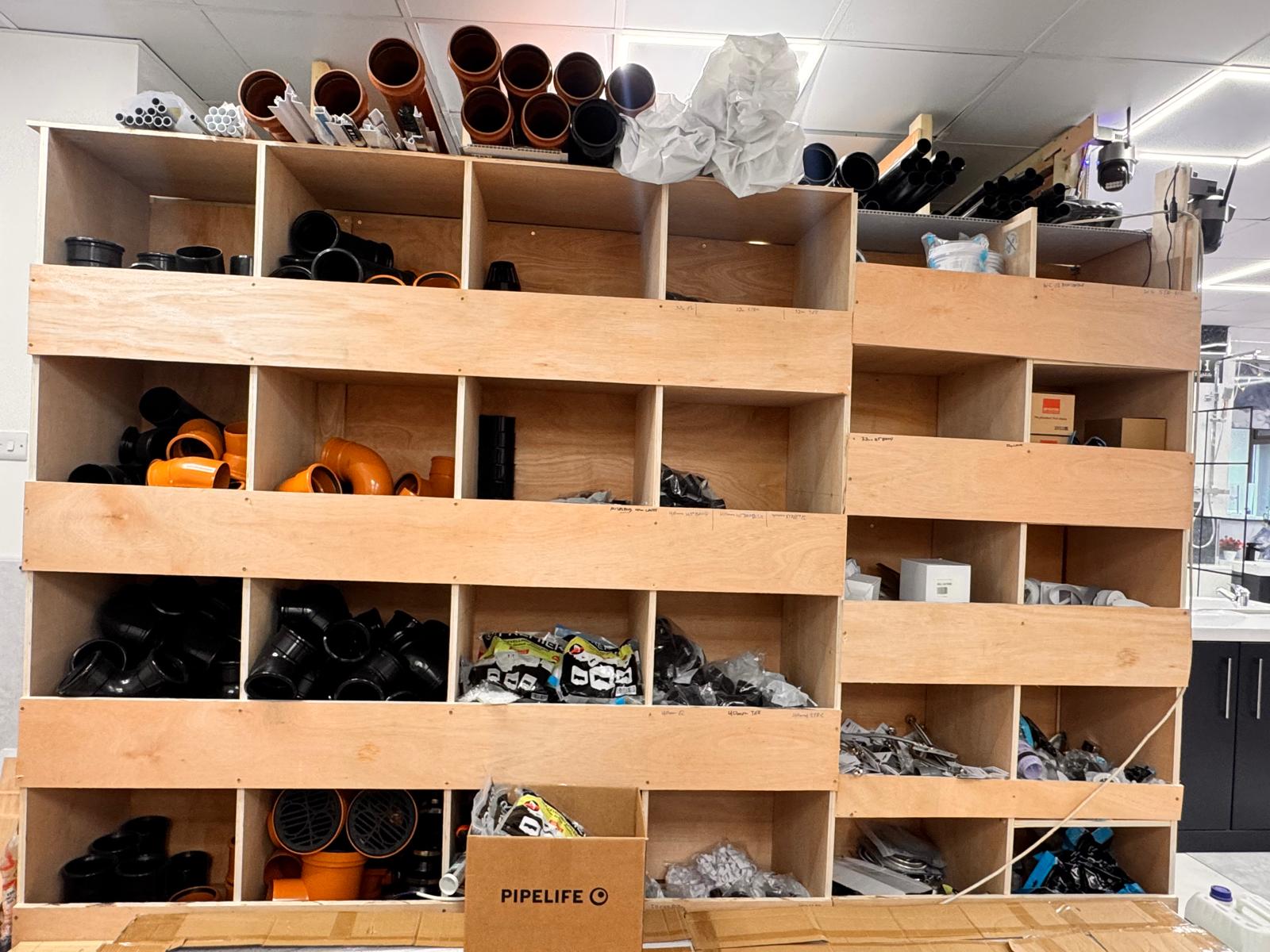 Plumbing fittings — pipes, couplings and waste in stock